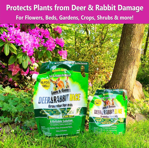 Nature's MACE Deer Repellent Barrier around plants reduces nibbling