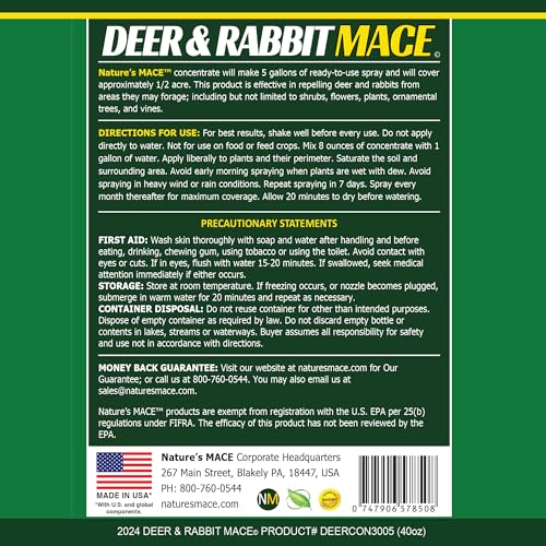 Nature's MACE icon indicating pet-safe formula beside a garden