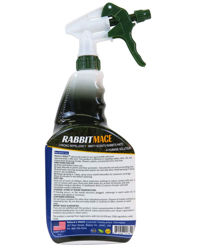 Nature's MACE rabbit concentrate perimeter application demonstrates outdoor deployment.