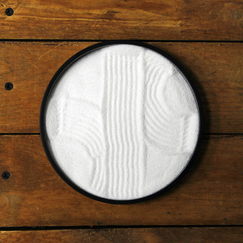 Nature's Mark Mini Zen Garden Kit Buddha figure suggests peaceful vibes for the desk