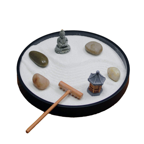 Nature's Mark Mini Zen Garden Kit desk rake for mindful re-centering at work