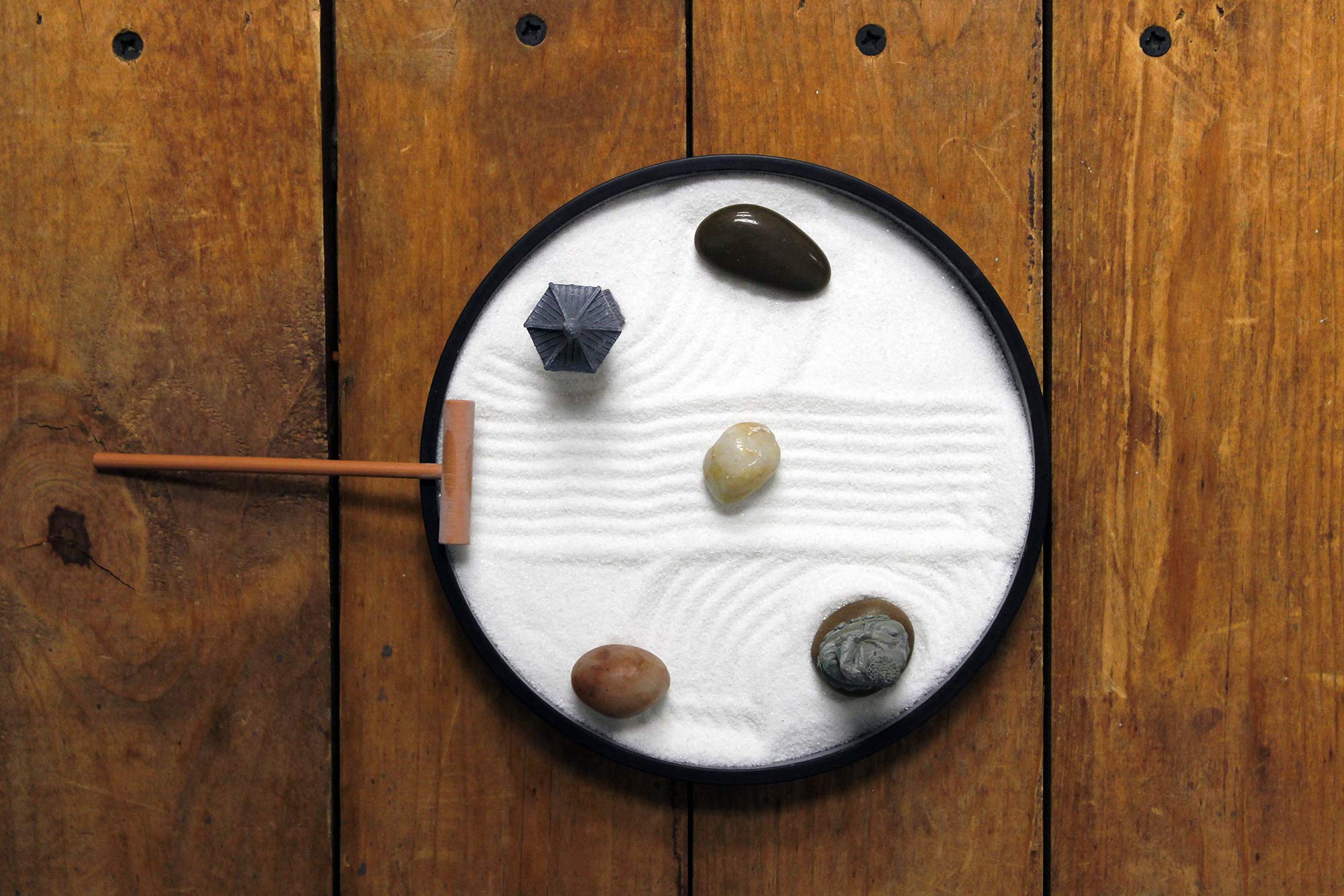 Nature's Mark Mini Zen Garden Kit pagoda figure invites quiet contemplation during breaks
