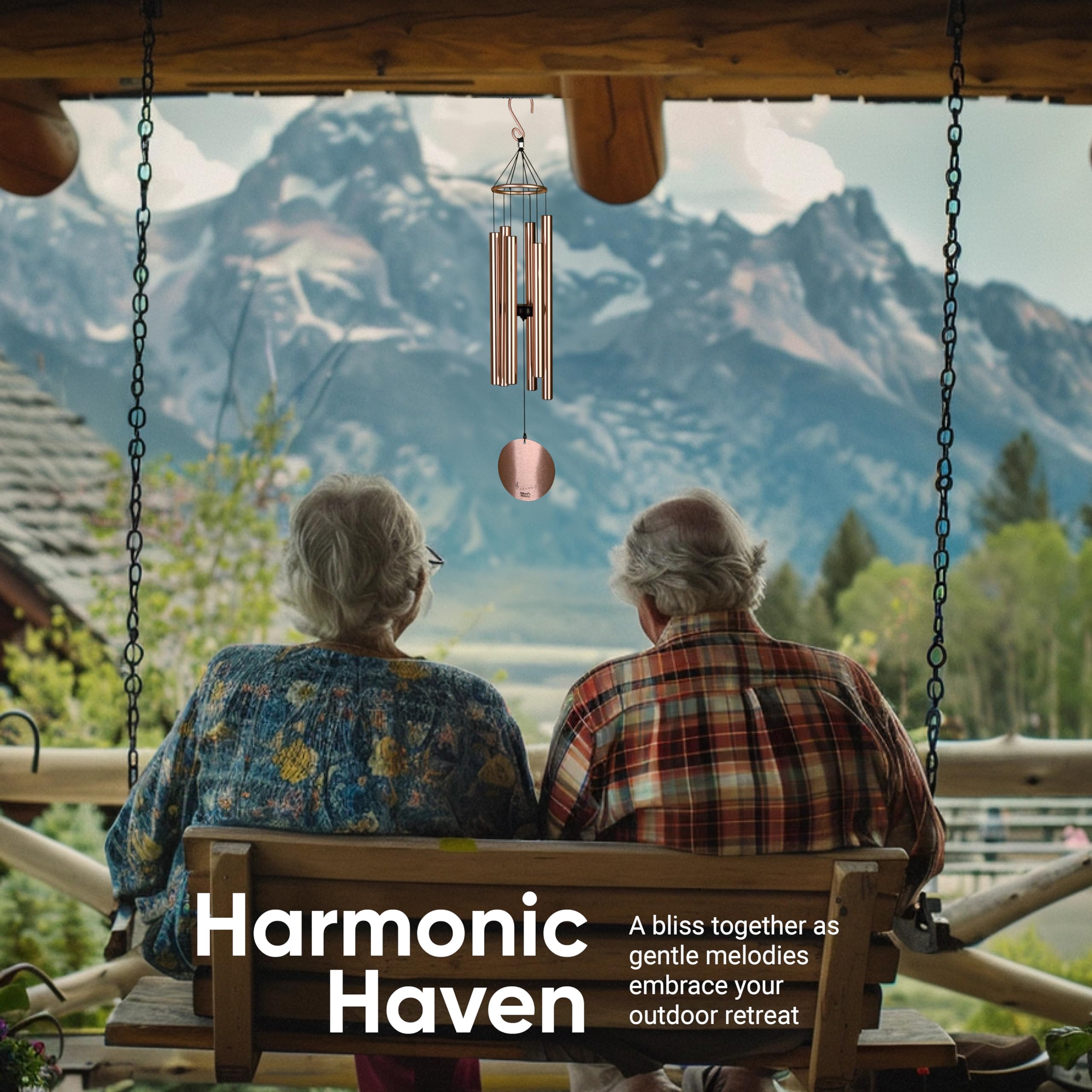 Nature's Melody Aureole pentatonic wind chime tones outdoors