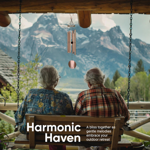 Nature's Melody Aureole pentatonic wind chime tones outdoors
