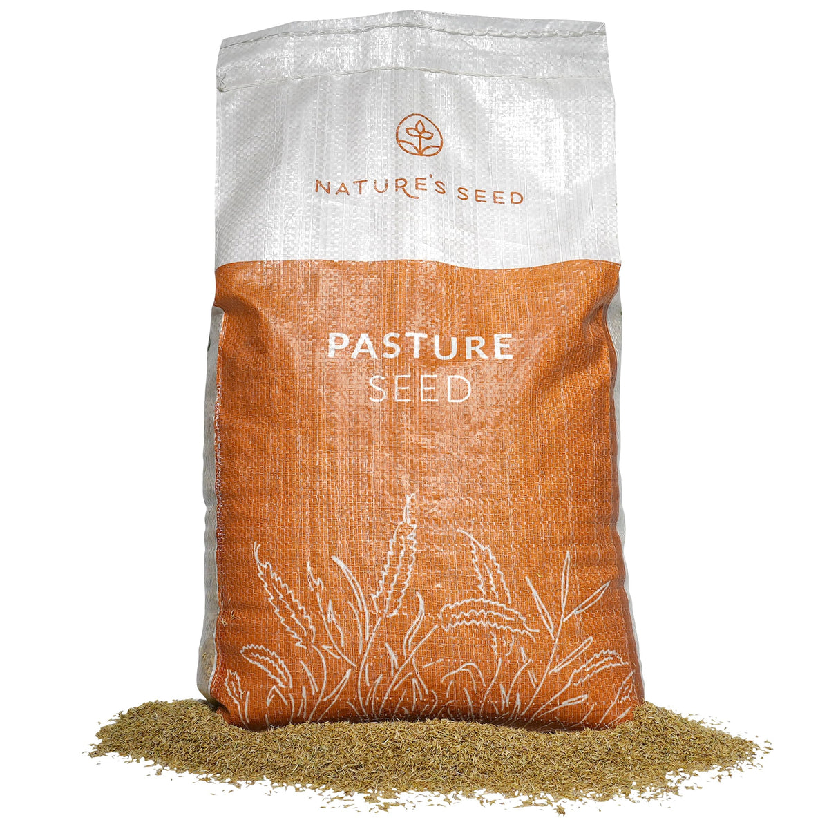 Nature's Seed Orchardgrass seed bag highlighting premium forage for pastures.