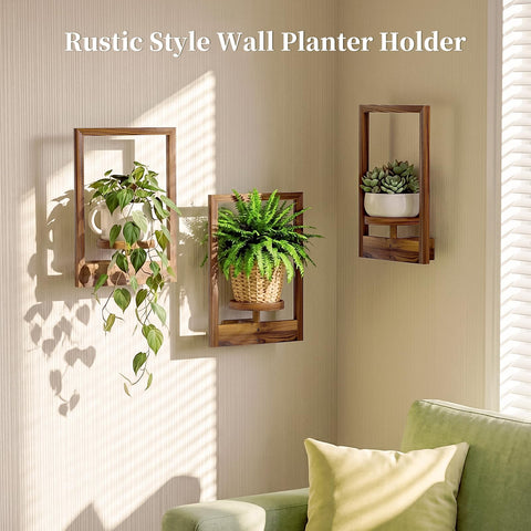 NATURE'S SOURCE wooden floating shelves showcase natural finish for warm, versatile decor.