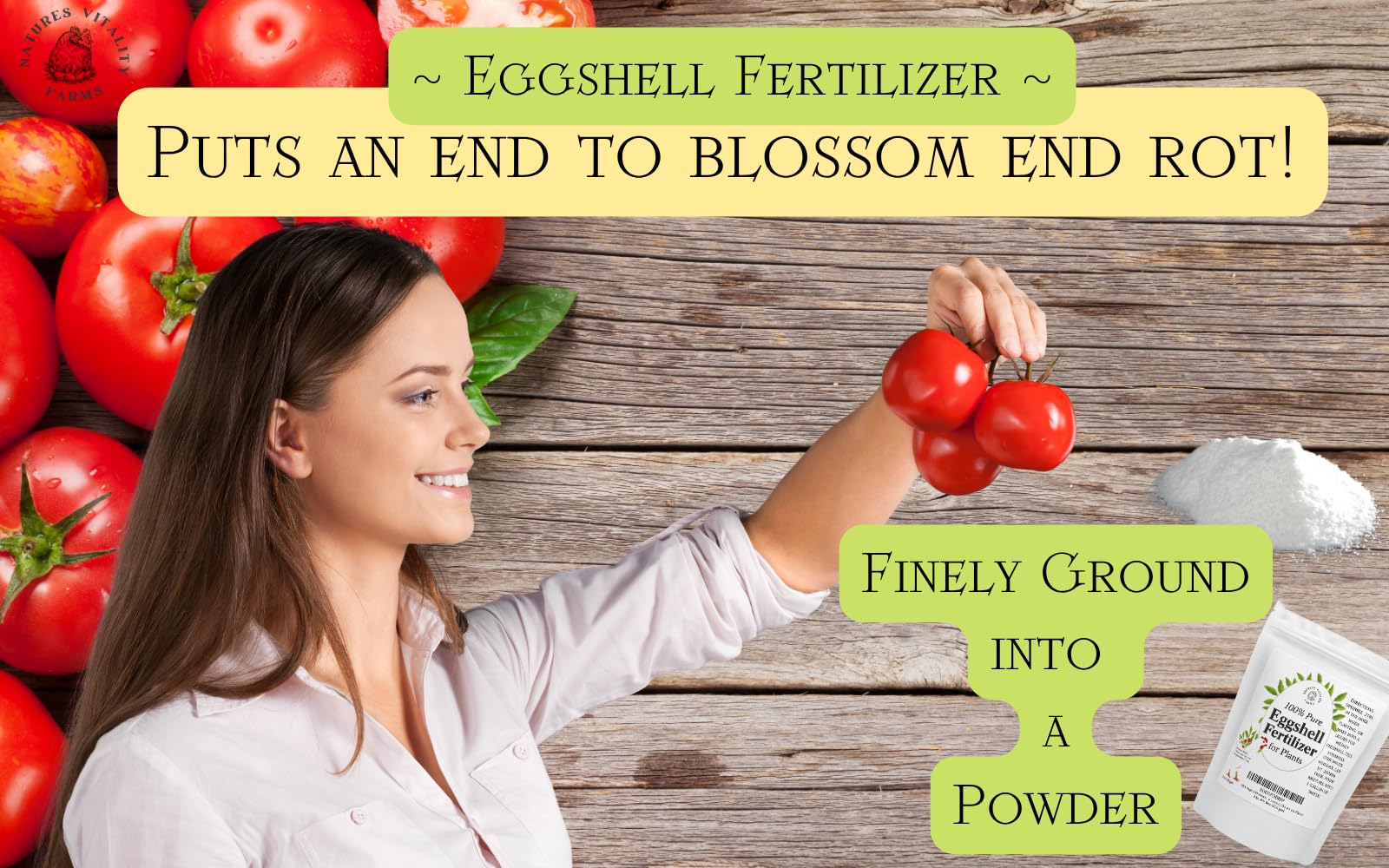 Outdoor garden scene with natural eggshell nutrients from the fertilizer