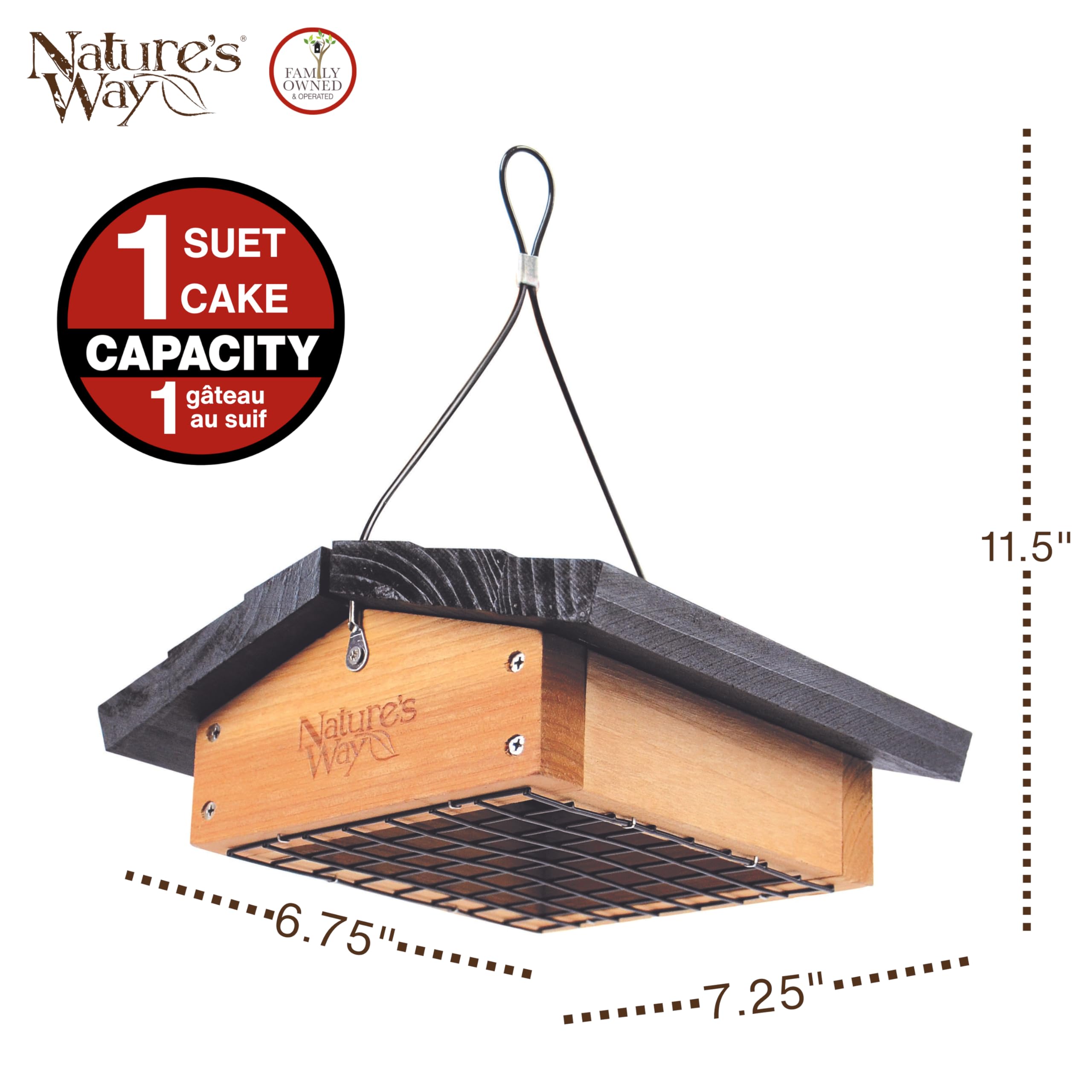Nature's Way Bird Products CWF2 lid open for easy fill reduces mess