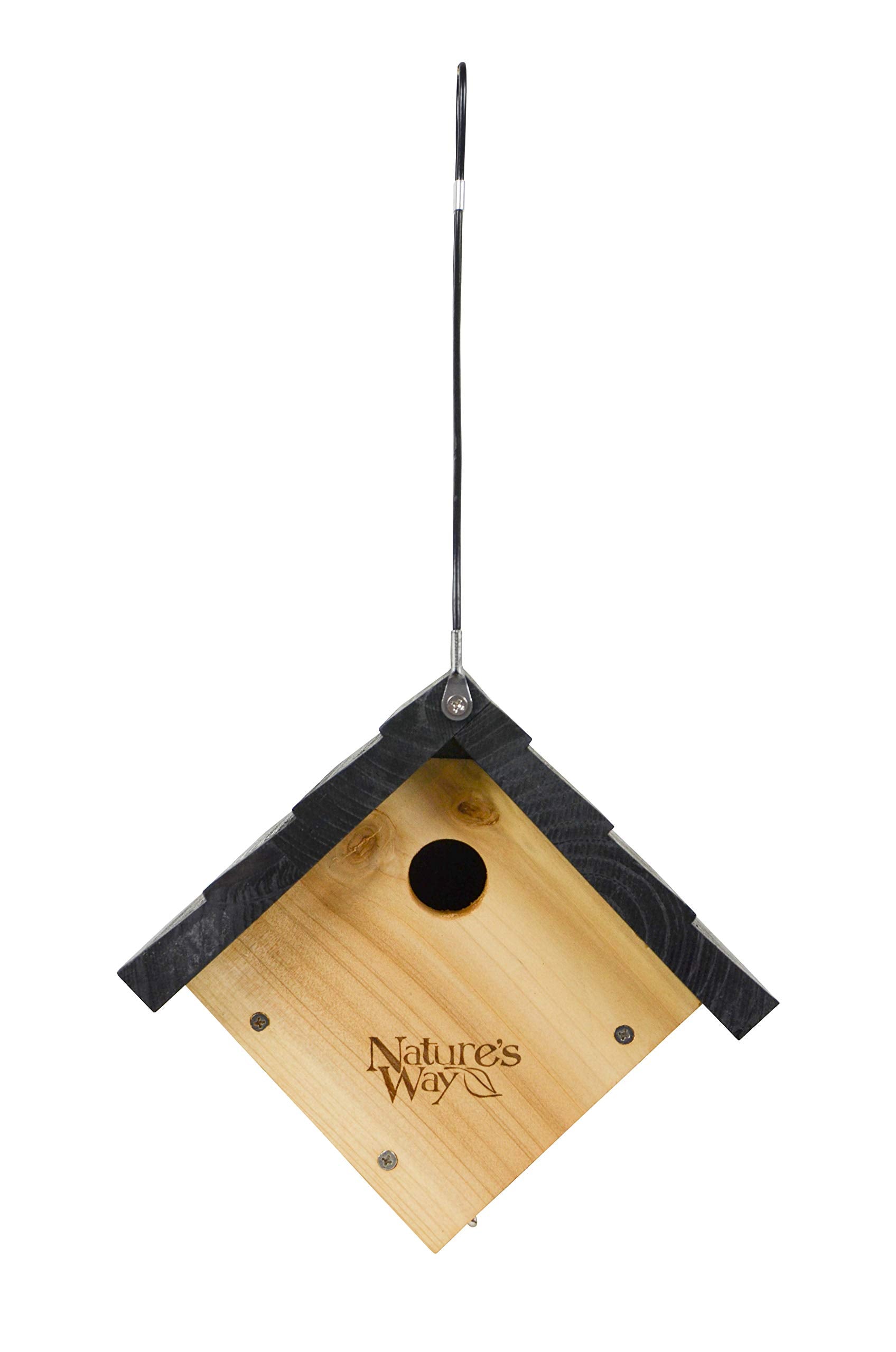 Nature's Way CWH1 Cedar Wren House ventilation openings show air flow for bird health