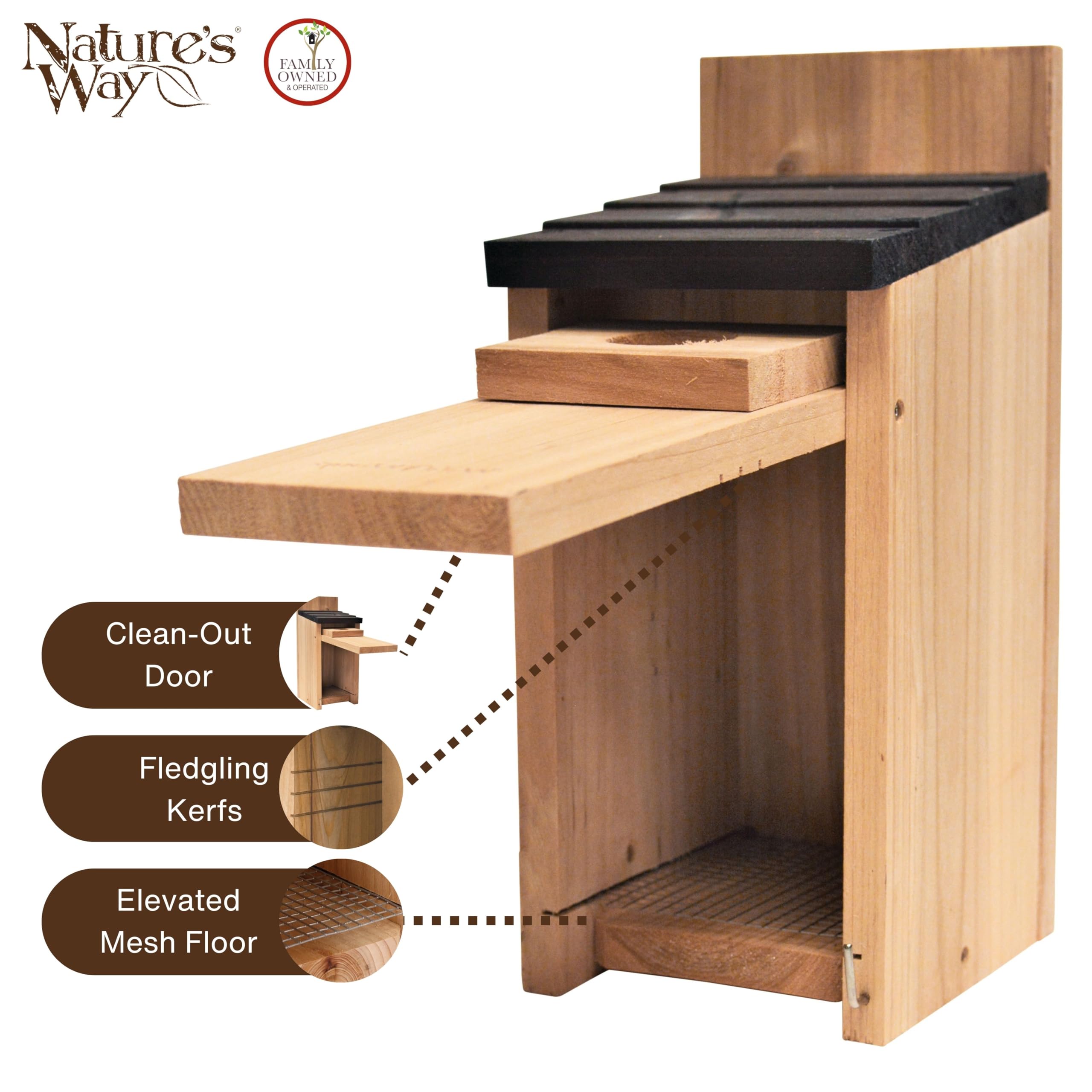 Nature's Way Cedar Bluebird Box House predator guard and entrance protection