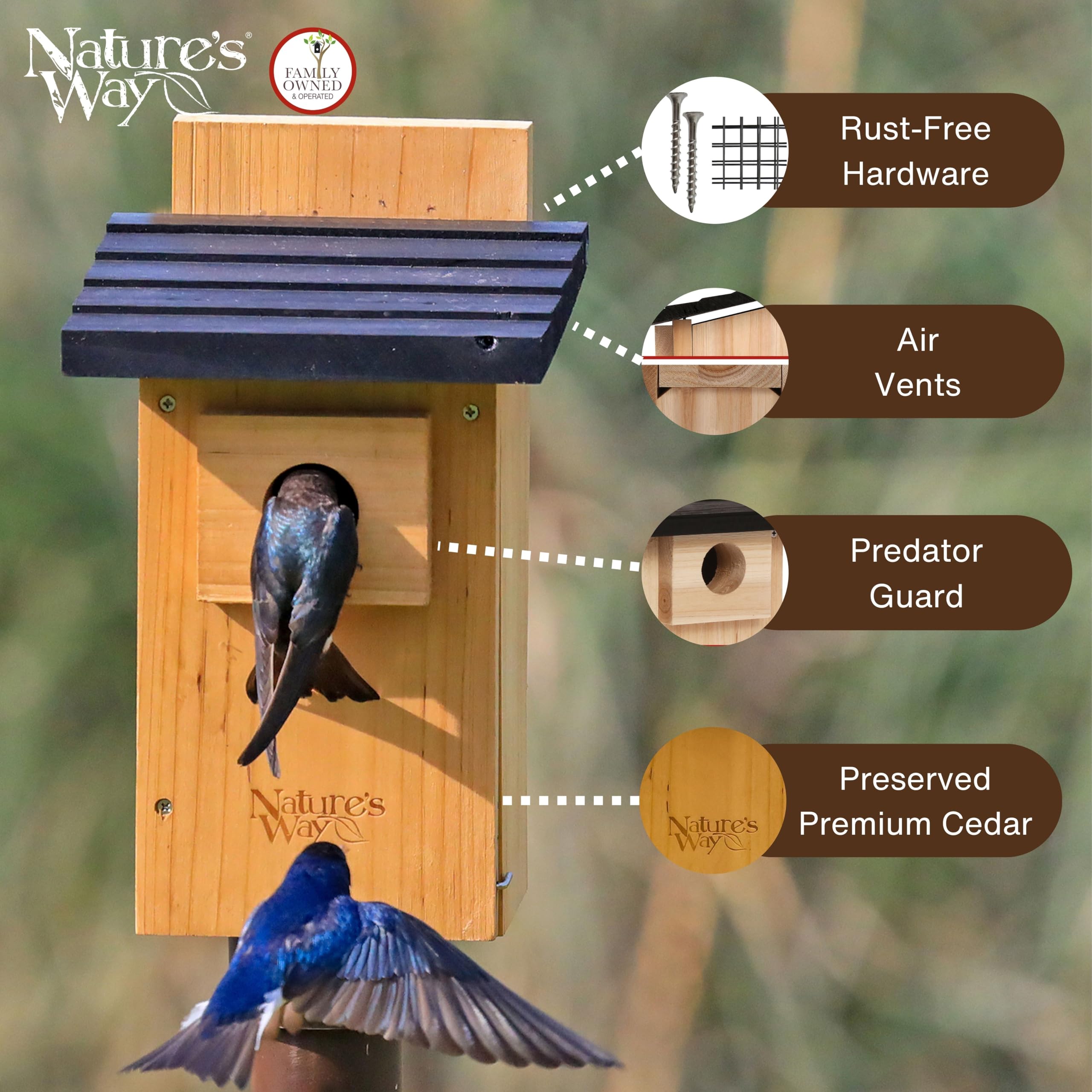 Nature's Way CWH4 air vents ensure healthy airflow in nesting space