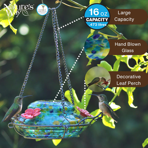 Nature's Way GHF7 perching leaf basket invites longer visits.