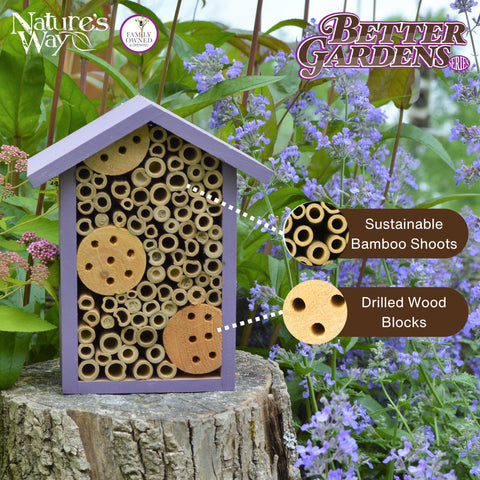 Nature's Way PWH1-B bamboo tubes close-up for solitary pollinators in gardens