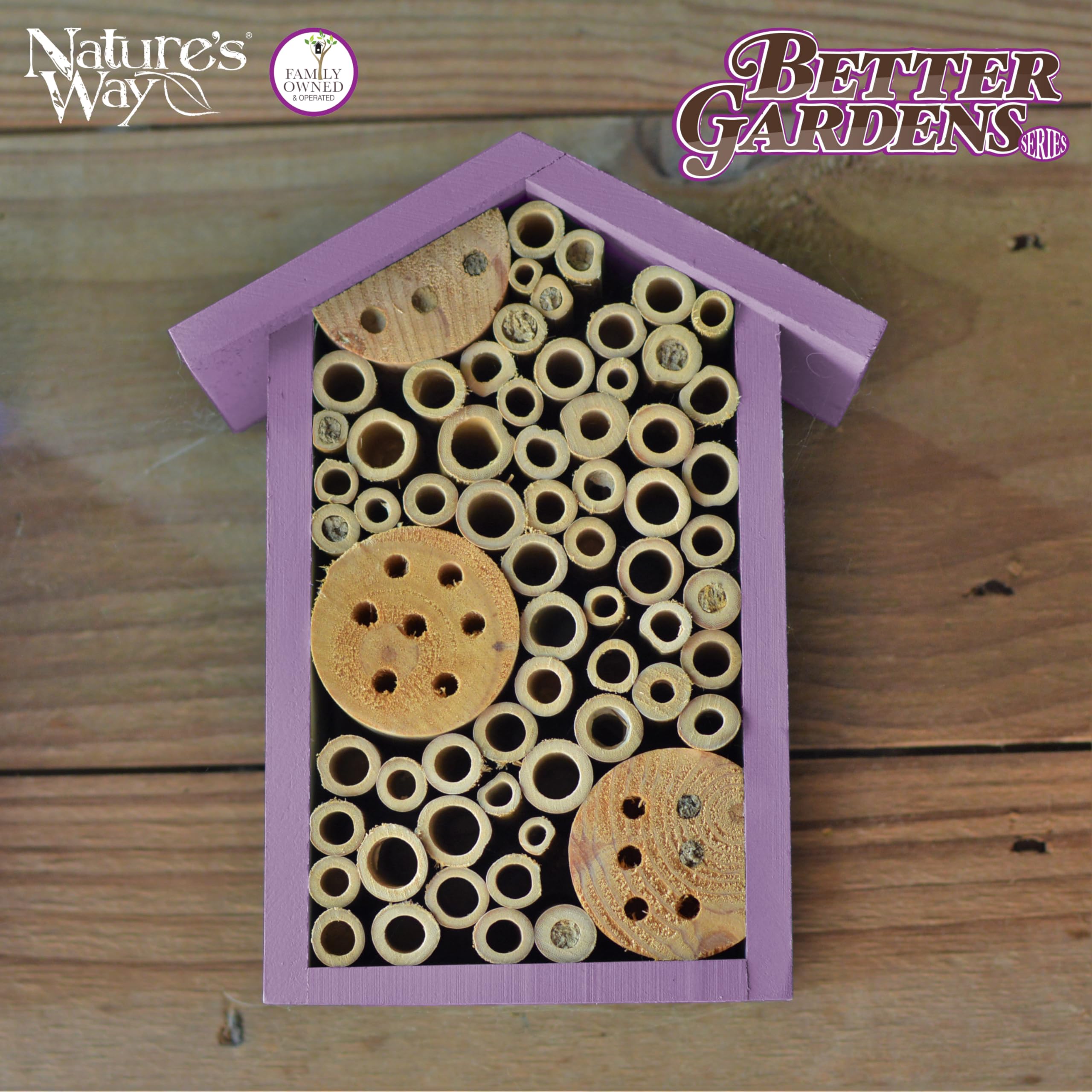 Nature's Way PWH1-B features tubes of differing diameters to attract diverse bees