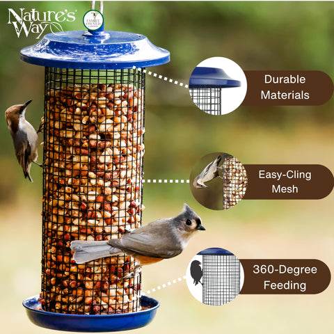 Nature's Way seed tray drain holes prevent soggy seed and waste.