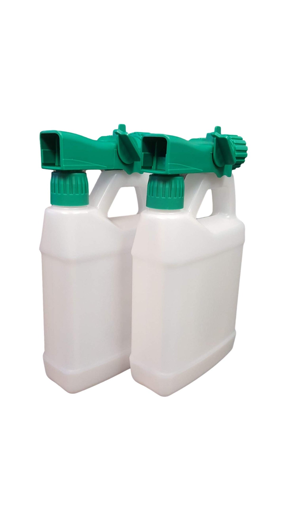 Natures Wisdom hose-end sprayer attached to a garden hose for versatile outdoor spraying.