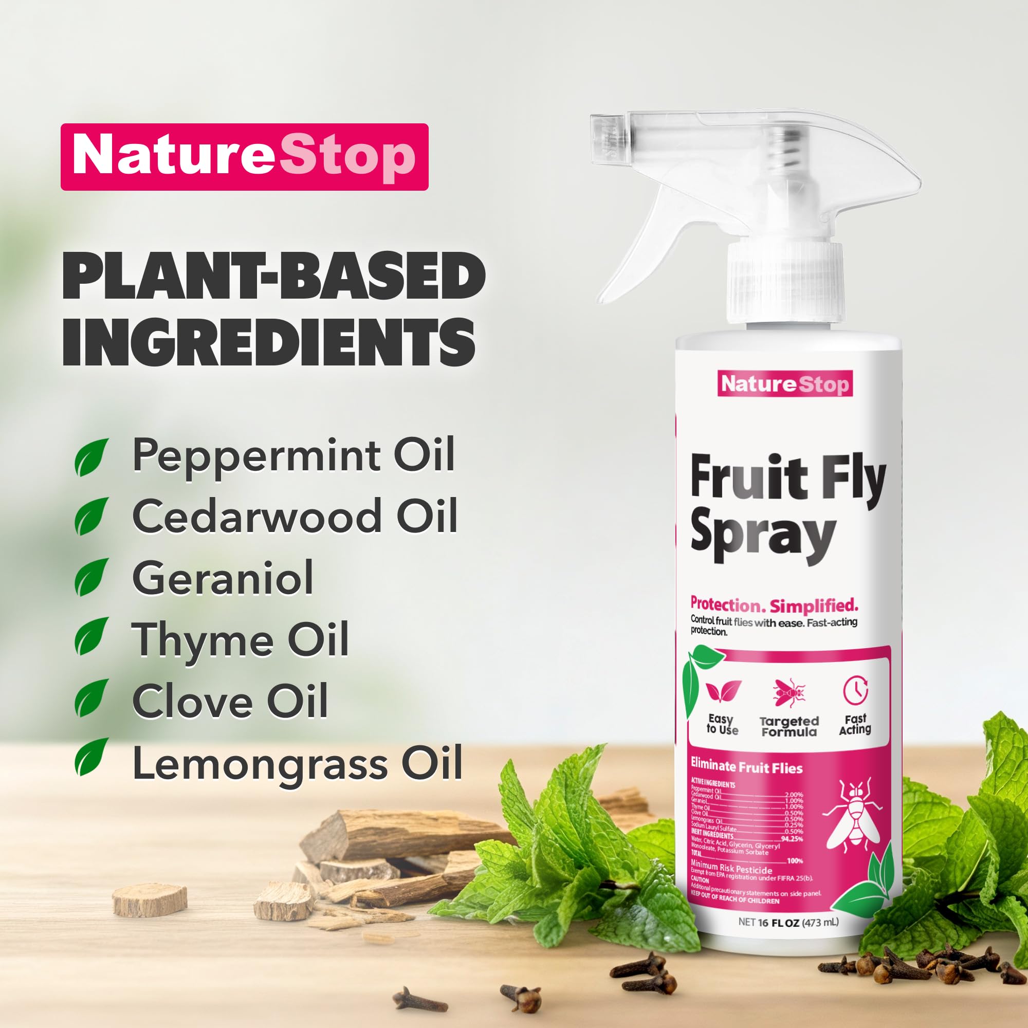 NatureStop dining area spray used to manage indoor activity