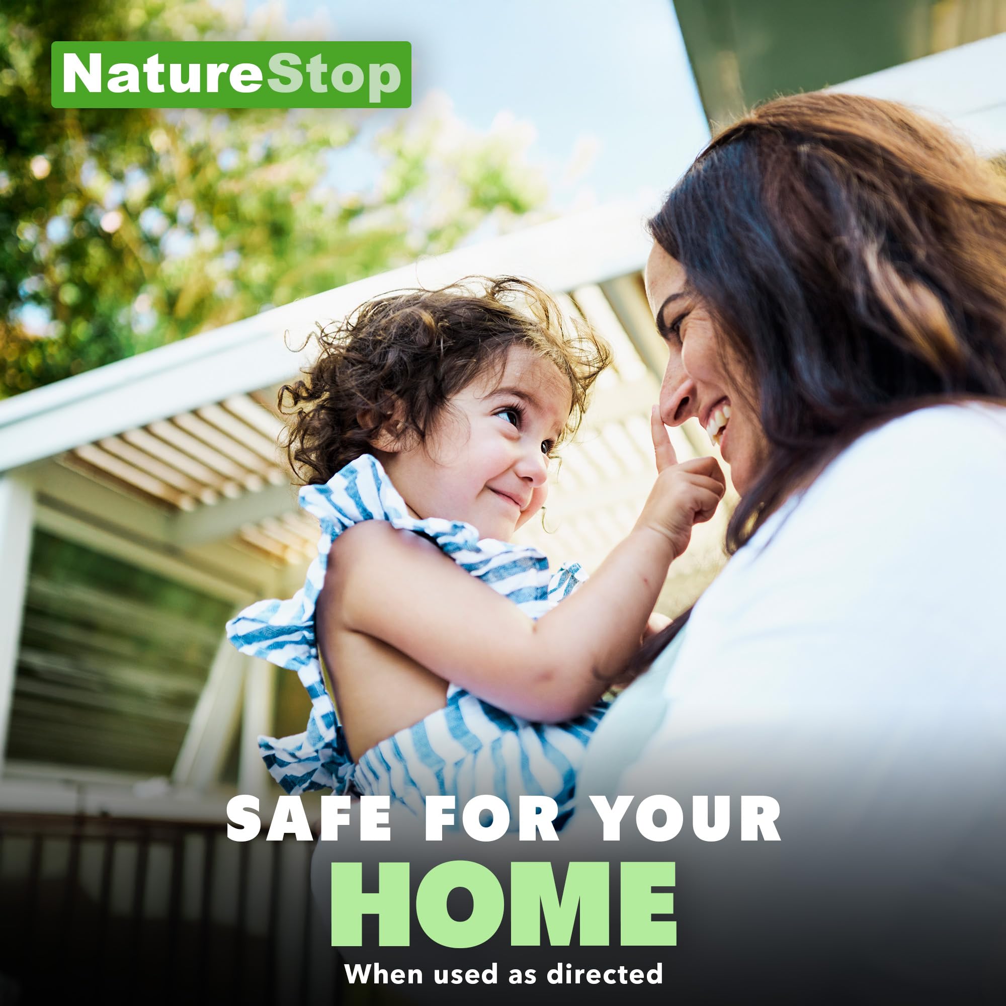 NatureStop Frog Repellent Spray on deck surface provides deterrence.