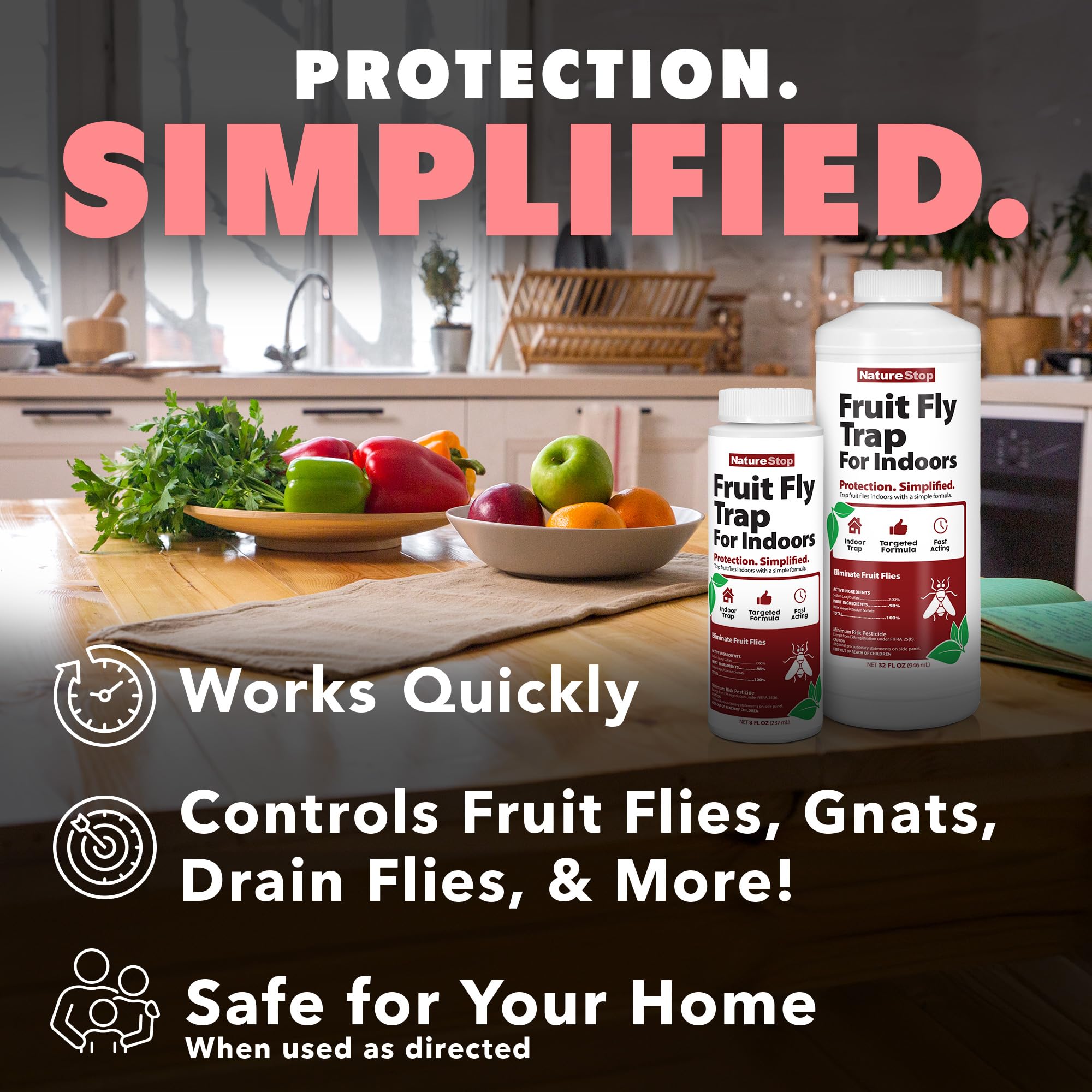 NatureStop thirty-days protection visual communicates long-lasting indoor pest control.