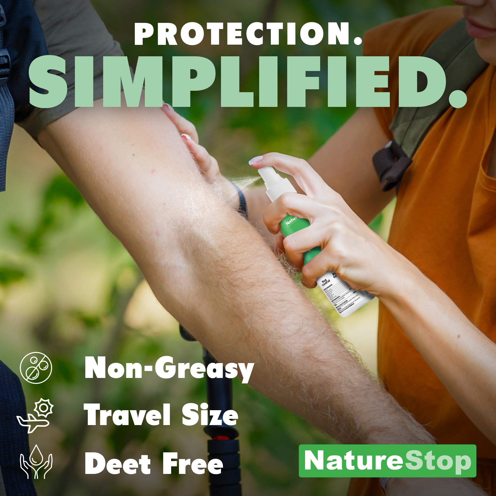 NatureStop travel-ready bottle supports on-the-go protection during daily routines.