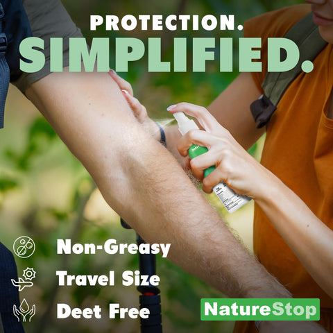 NatureStop travel-ready bottle supports on-the-go protection during daily routines.