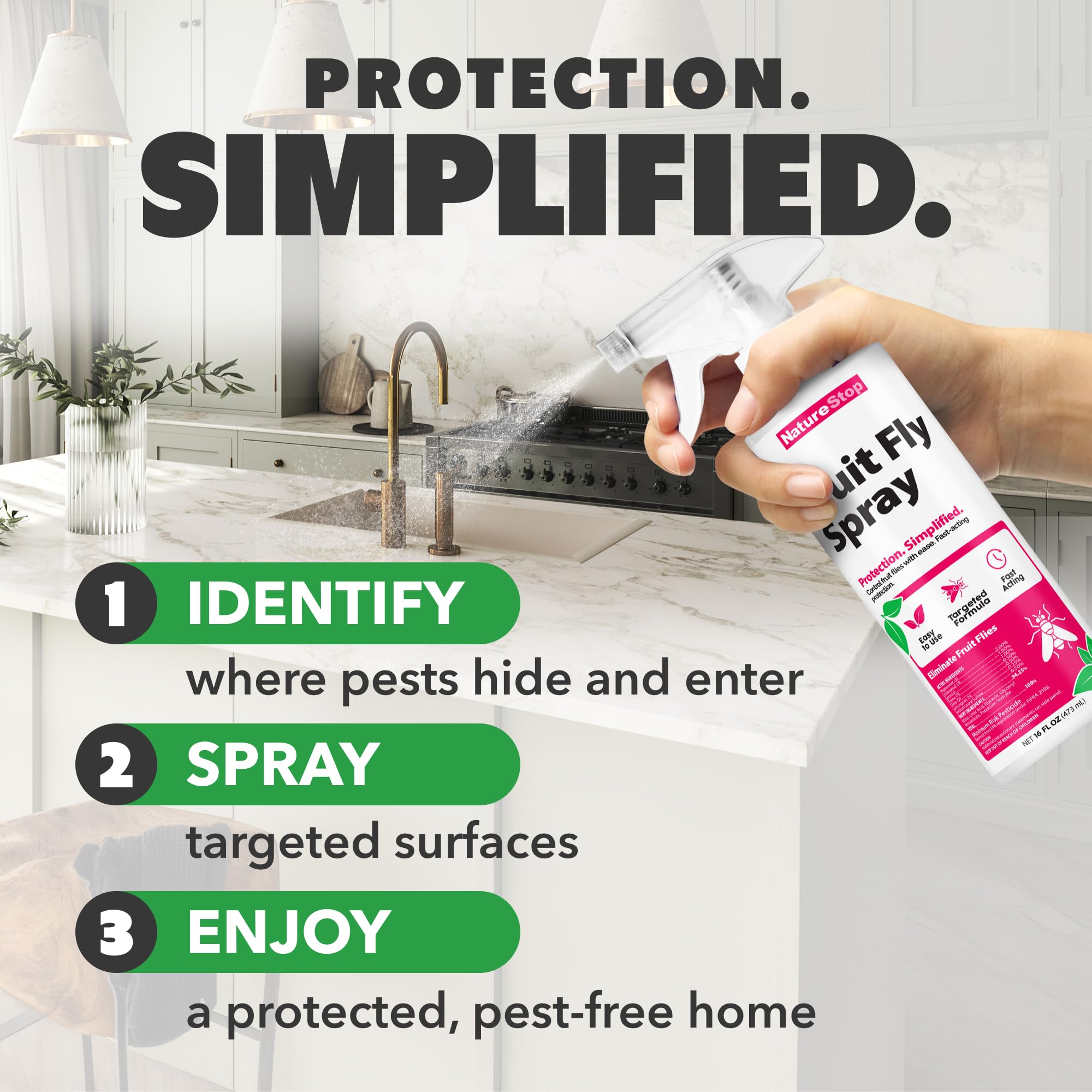 NatureStop made in USA bottle label signaling domestic production