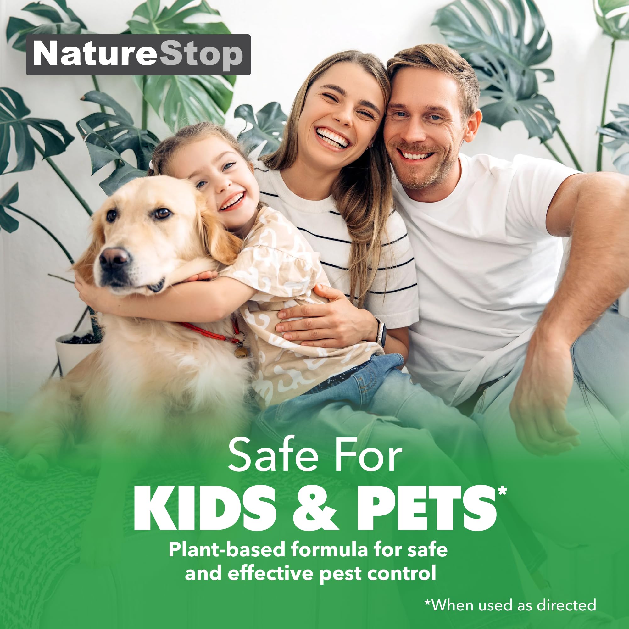 NatureStop Raccoon Repellent Spray around garden beds for yard-wide deterrence.