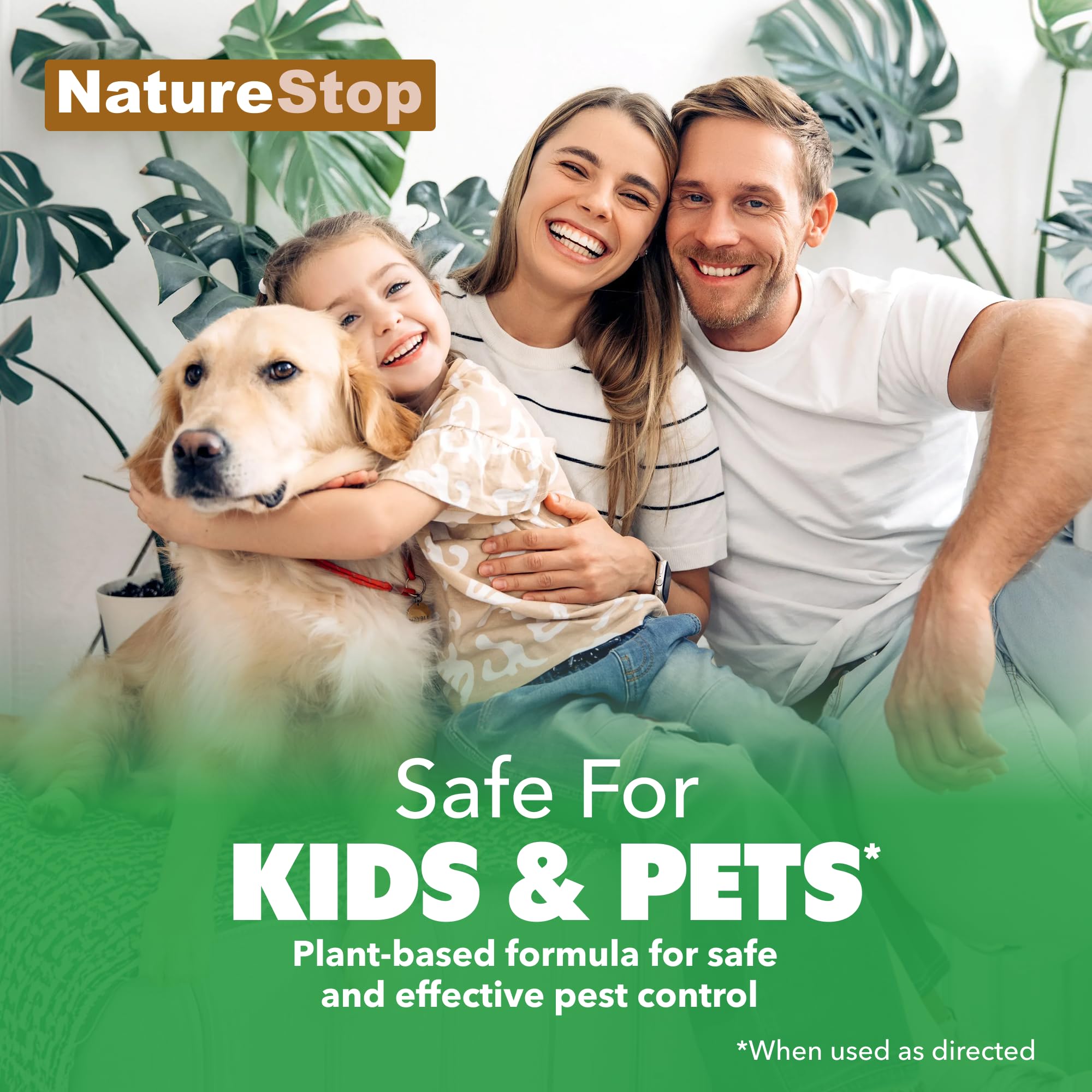 NatureStop Squirrel Repellent Spray on a wooden fence area to deter squirrel access.