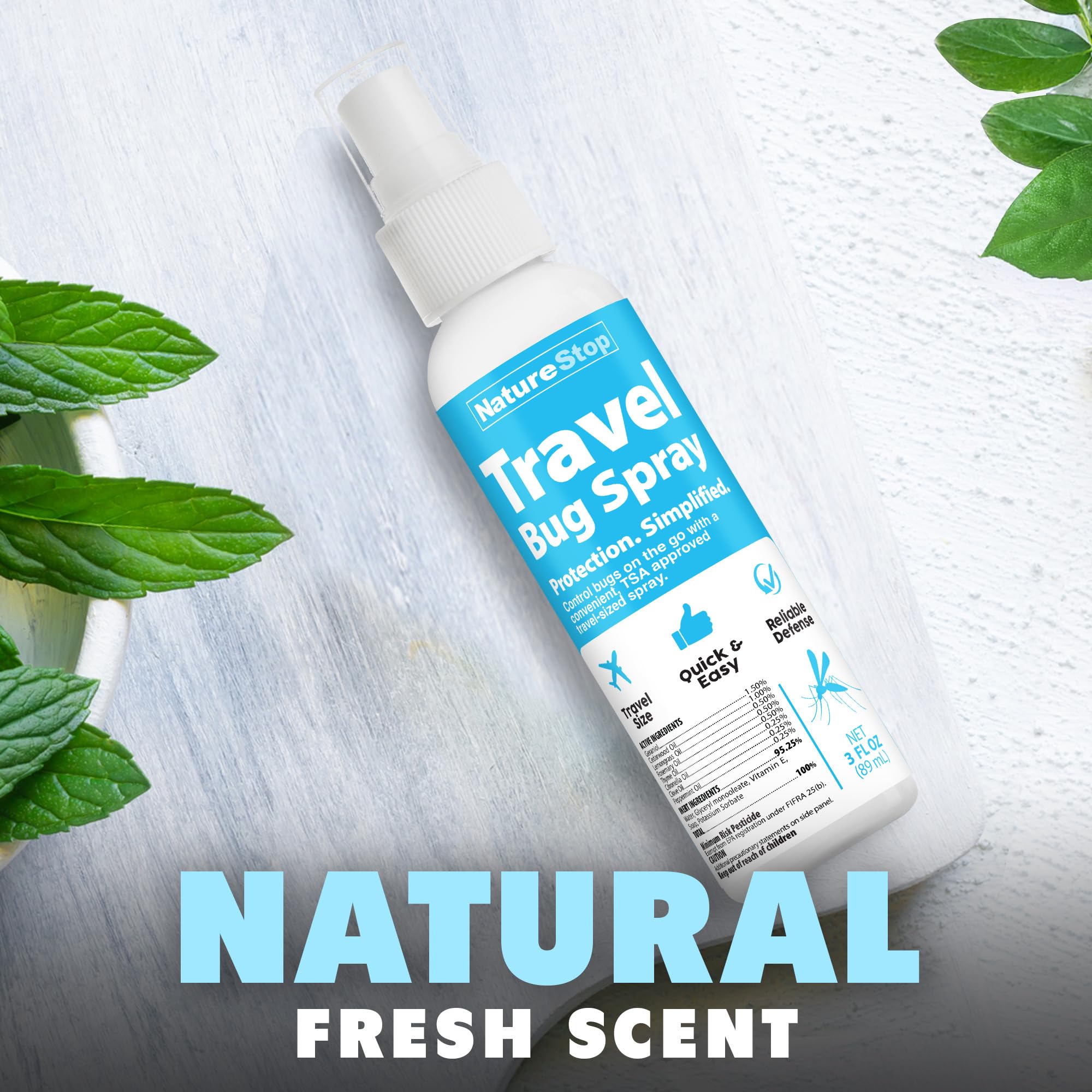 NatureStop Travel Bug Spray 3oz used during an outdoor hike to deter insects.