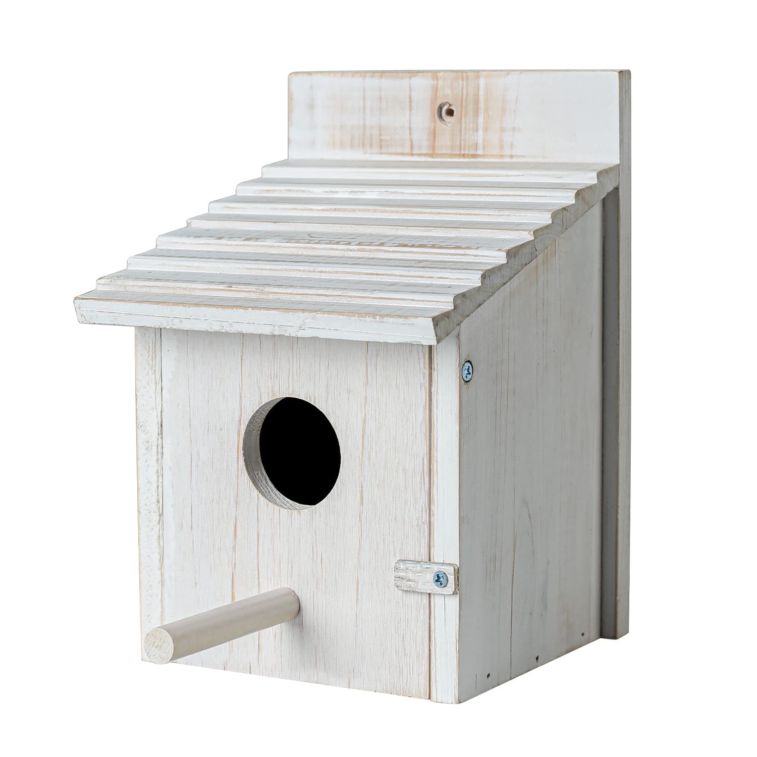 NATUREYLWL bird house outdoor perch for resting and feeding small birds.