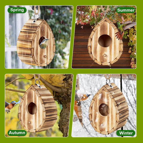 NATUREYLWL Compact nesting box ideal for patio and yard spaces.