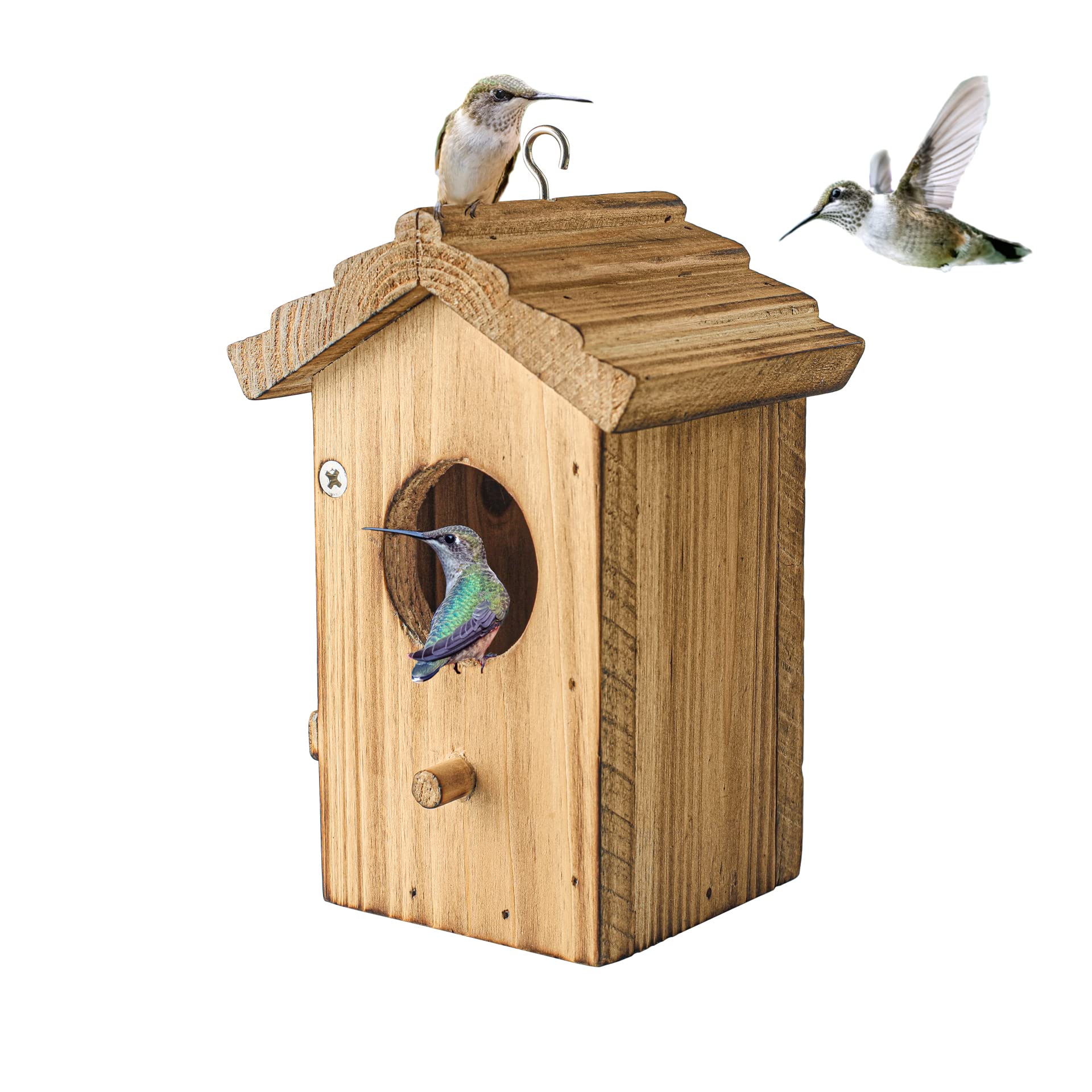 Natureylwl hummingbird house for outdoor hanging, compact and durable.