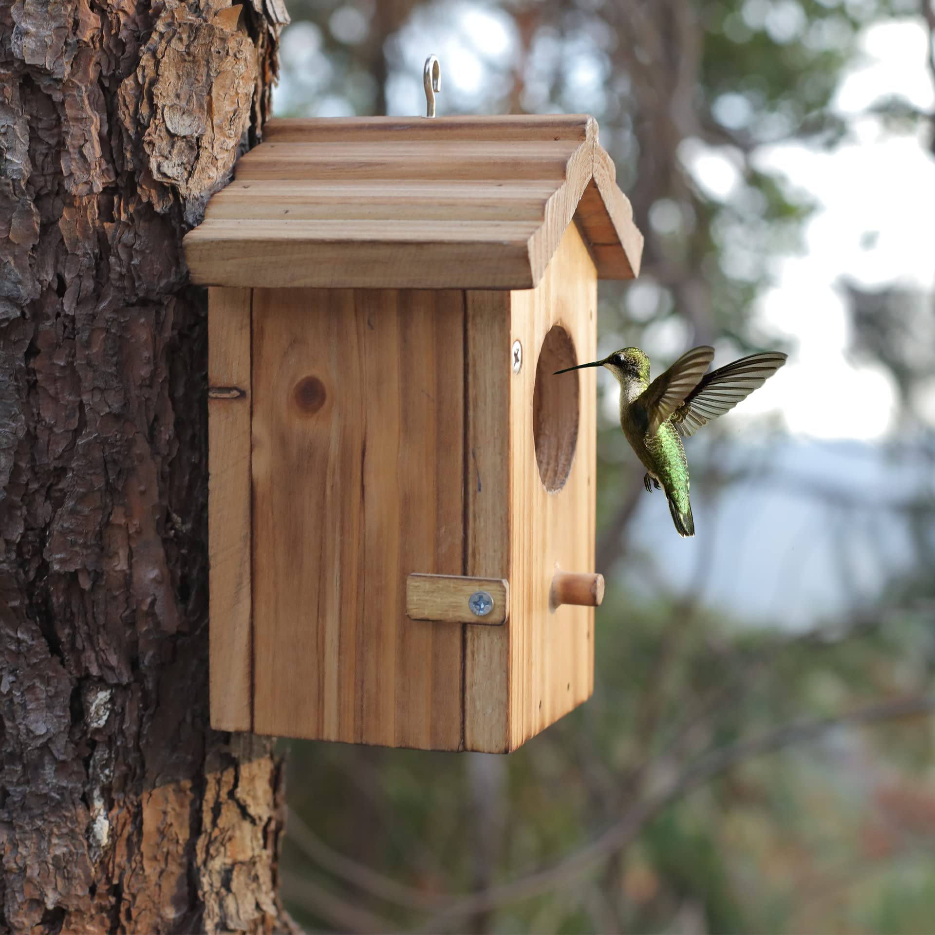 Natureylwl mini wooden birdhouse nesting box, perfect for small birds.