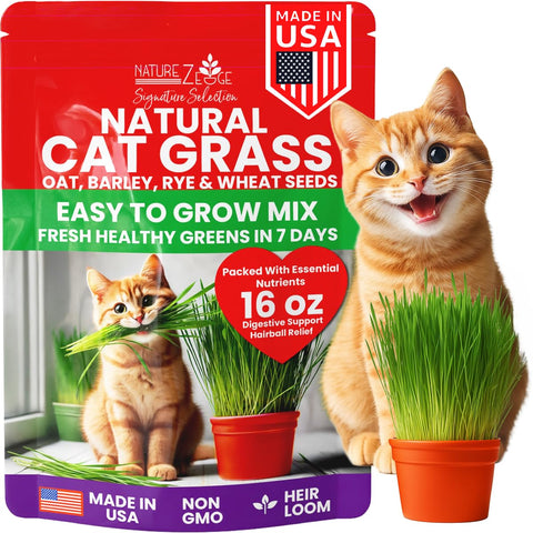 NatureZ Edge cat grass seeds indoor packaging ready for fast germination