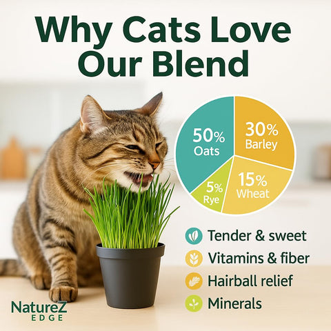 NatureZ Edge cat grass seeds kitty garden indoors with vibrant greens