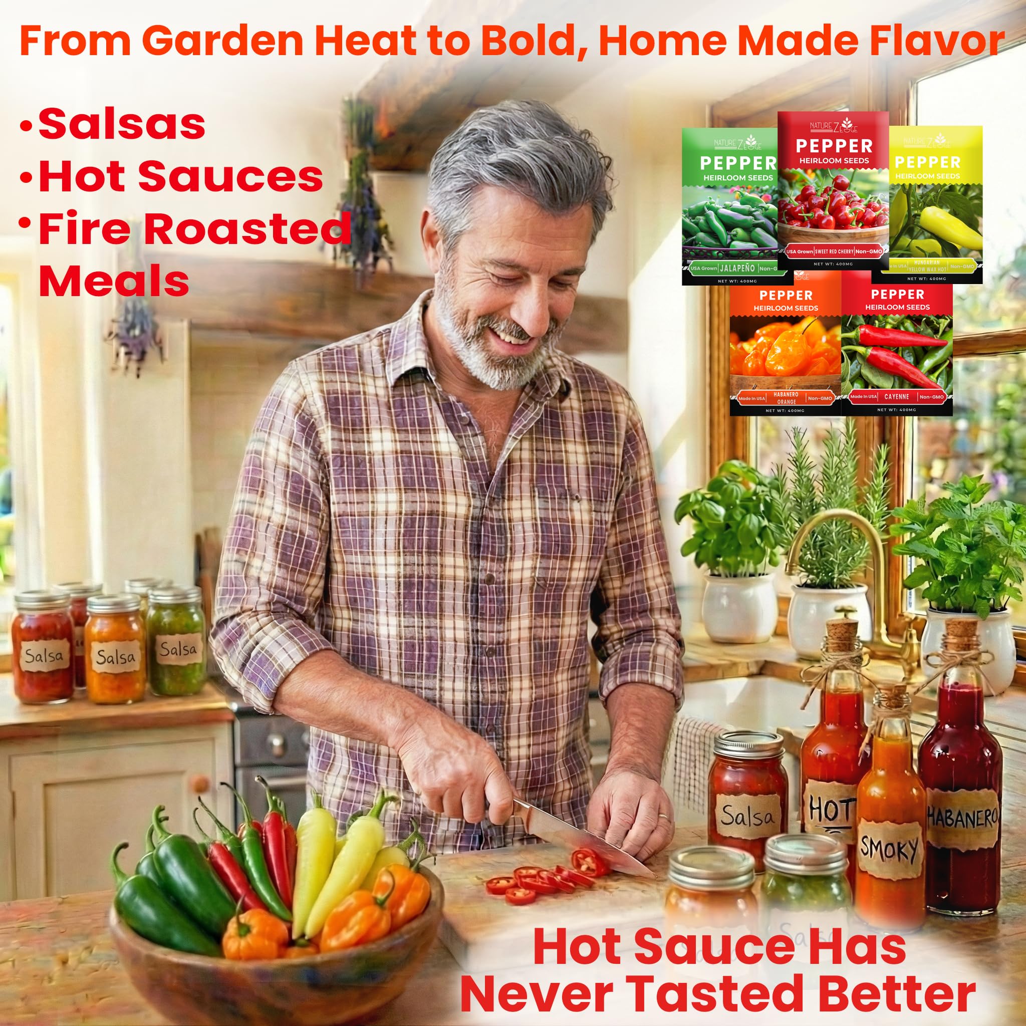 NatureZ Edge habanero orange seeds for extra-hot peppers with fruity aroma