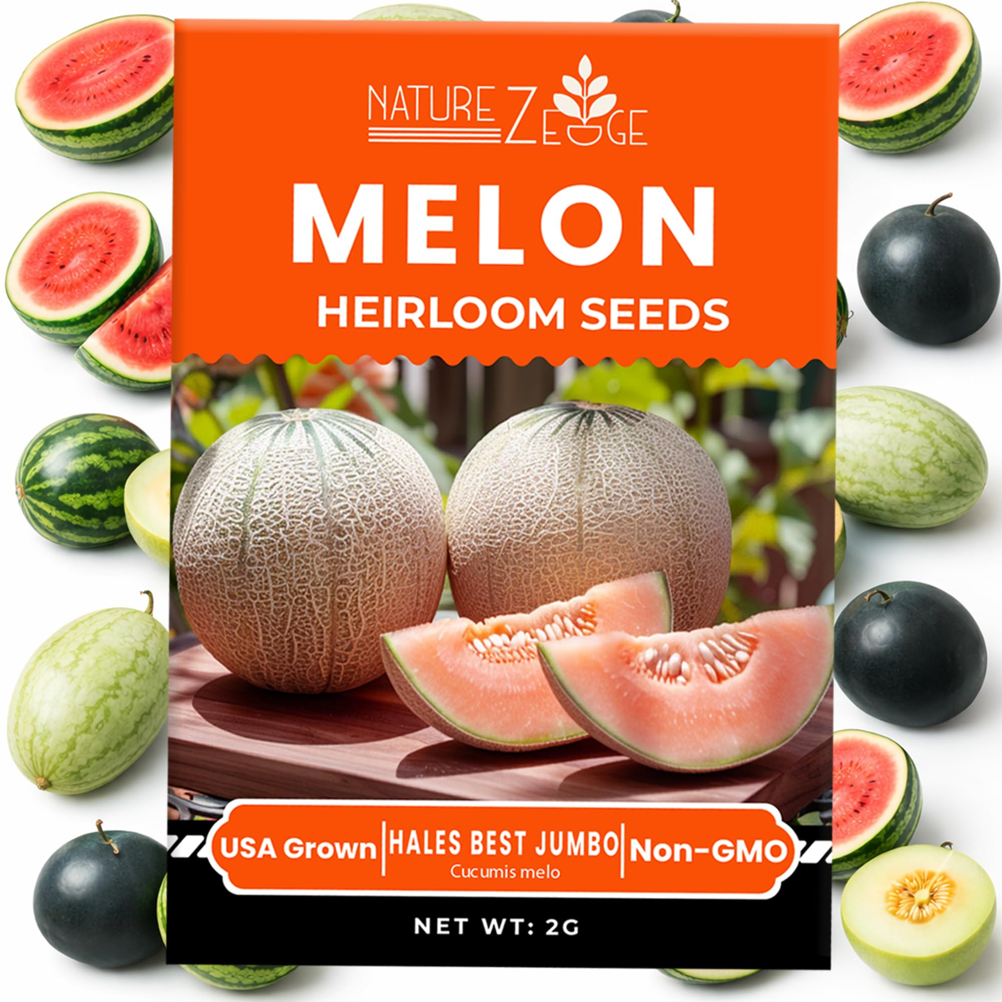 NatureZ Edge Hales Best Jumbo seeds pack for warm climates and productive vines.