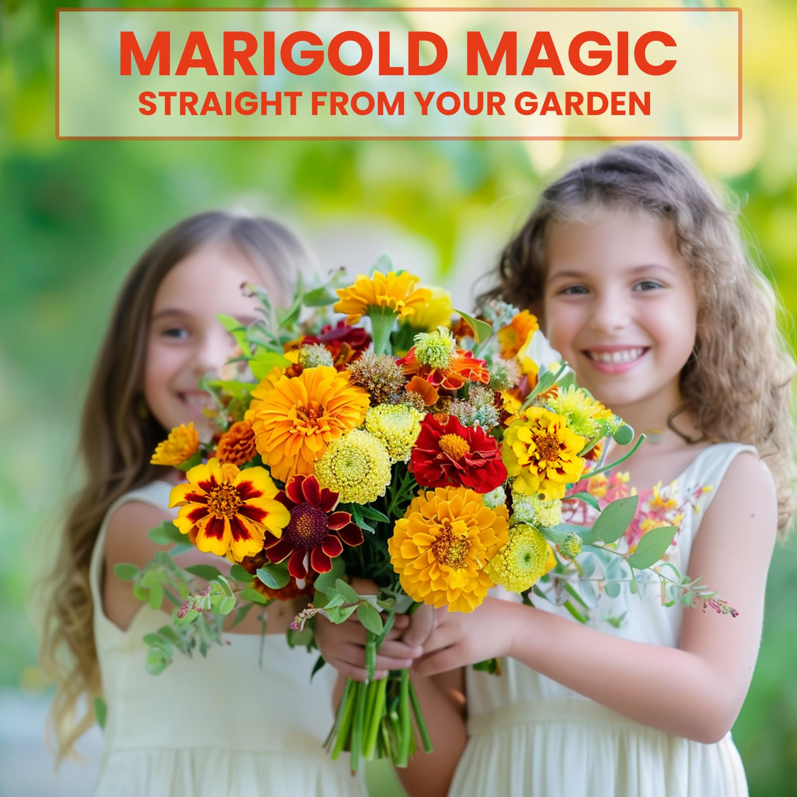 NatureZ Edge marigold seeds mix germination close-up indicates quick sprouting for beds.