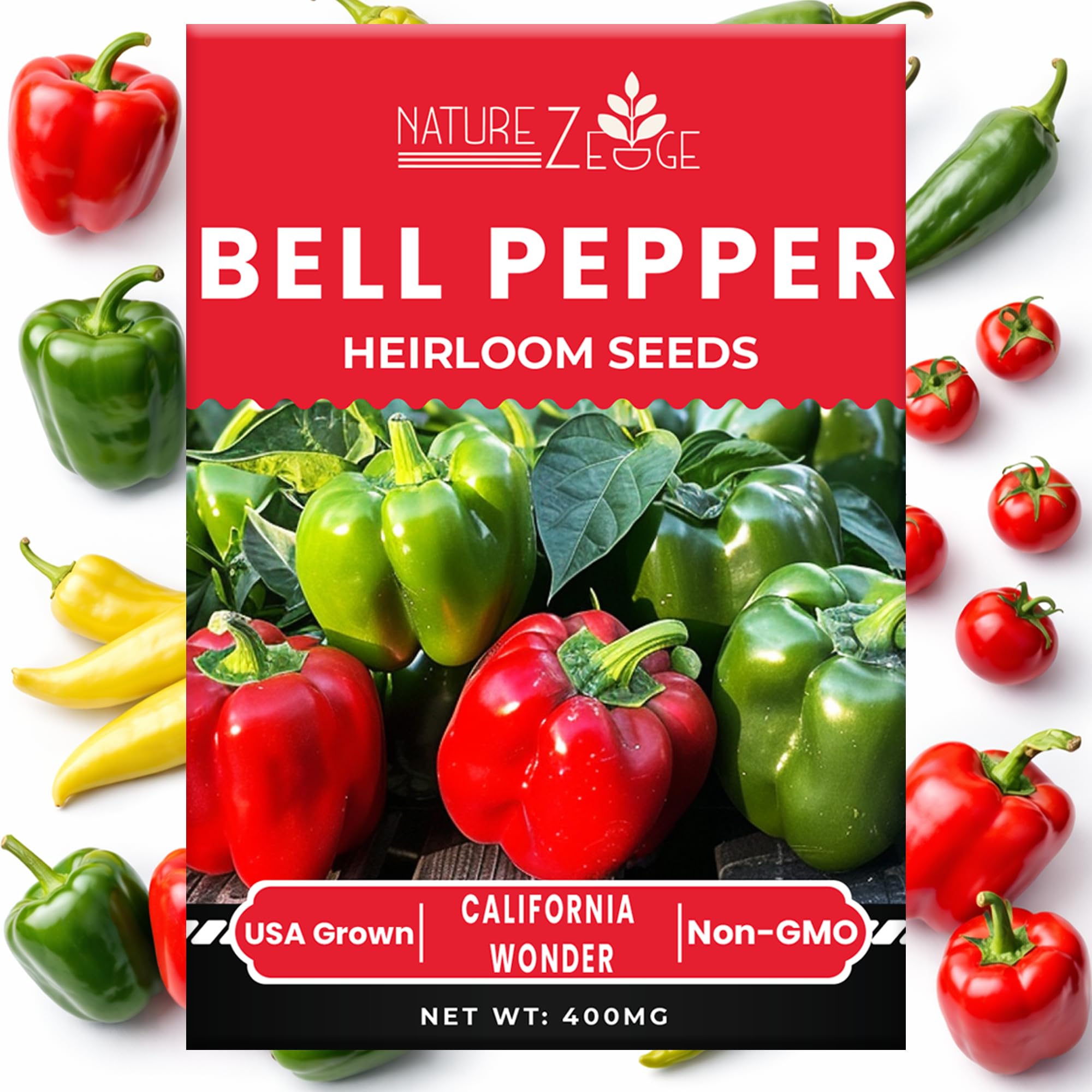 NatureZ Edge Non-GMO heirloom pepper seeds collection offers diverse flavors in one pack.