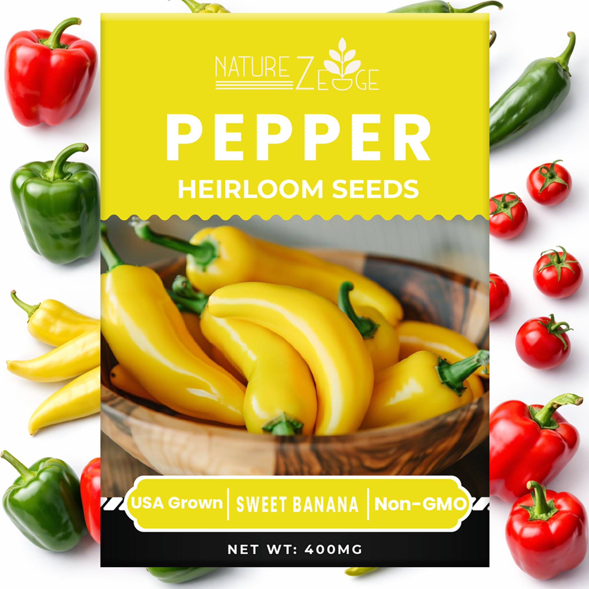 NatureZ Edge Pepperoncini seeds ideal for marinating and snacking with gentle heat.