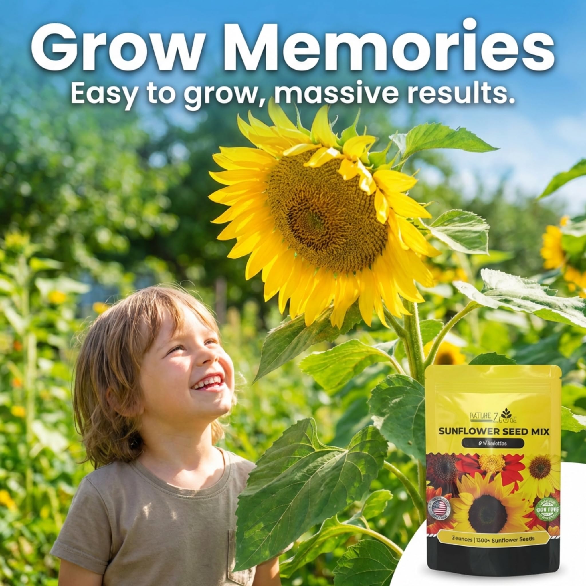 NatureZ Edge Mammoth tall sunflower creates a high-impact garden focal.