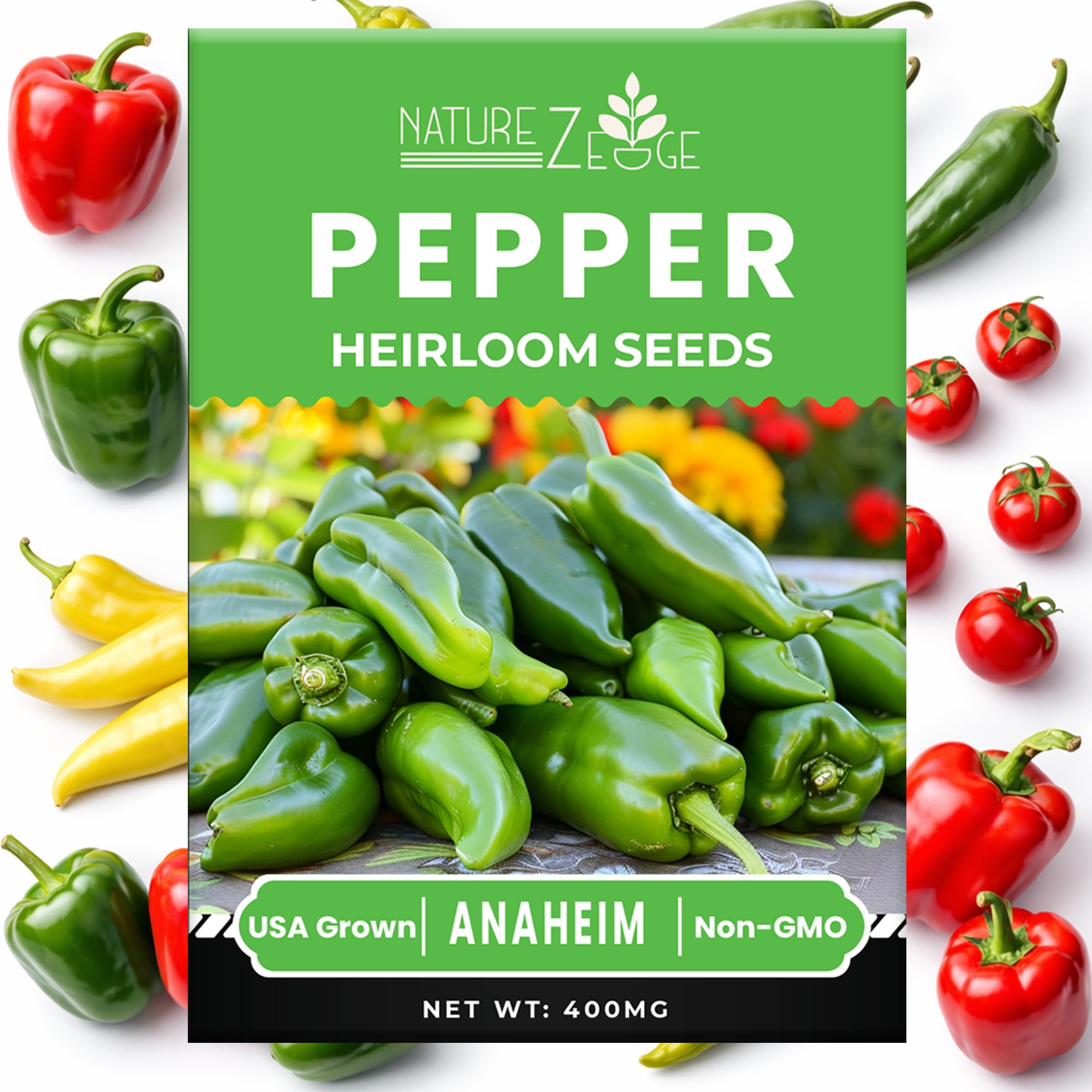 NatureZ Edge Sweet Red Cherry pepper seeds bright colors for fresh eating and garnishes.