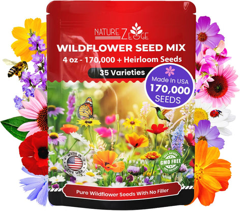NatureZ Edge wildflower seeds mix pack ready to start a pollinator garden