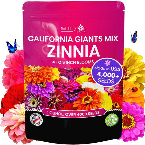 NatureZ Edge Zinnia seeds 1oz bulk ready for quick spring planting.