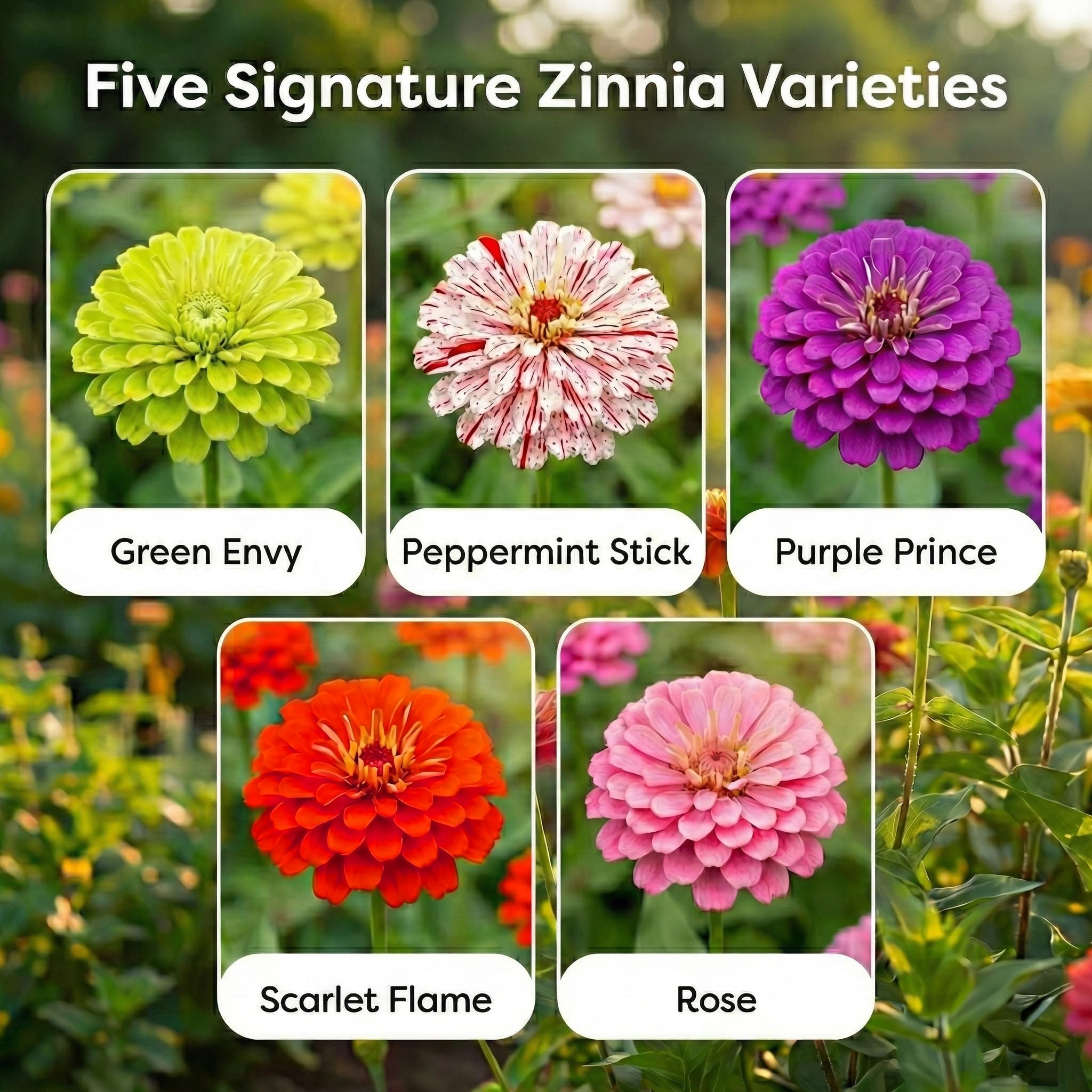 NatureZ Edge zinnia seeds Benary's Giant variety for tall, dramatic border blooms.