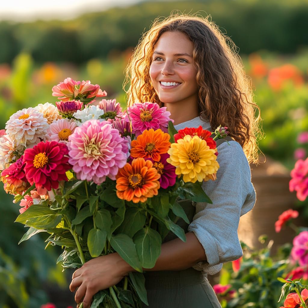 NatureZ Edge zinnia seeds with dahlia mix variety for diverse color