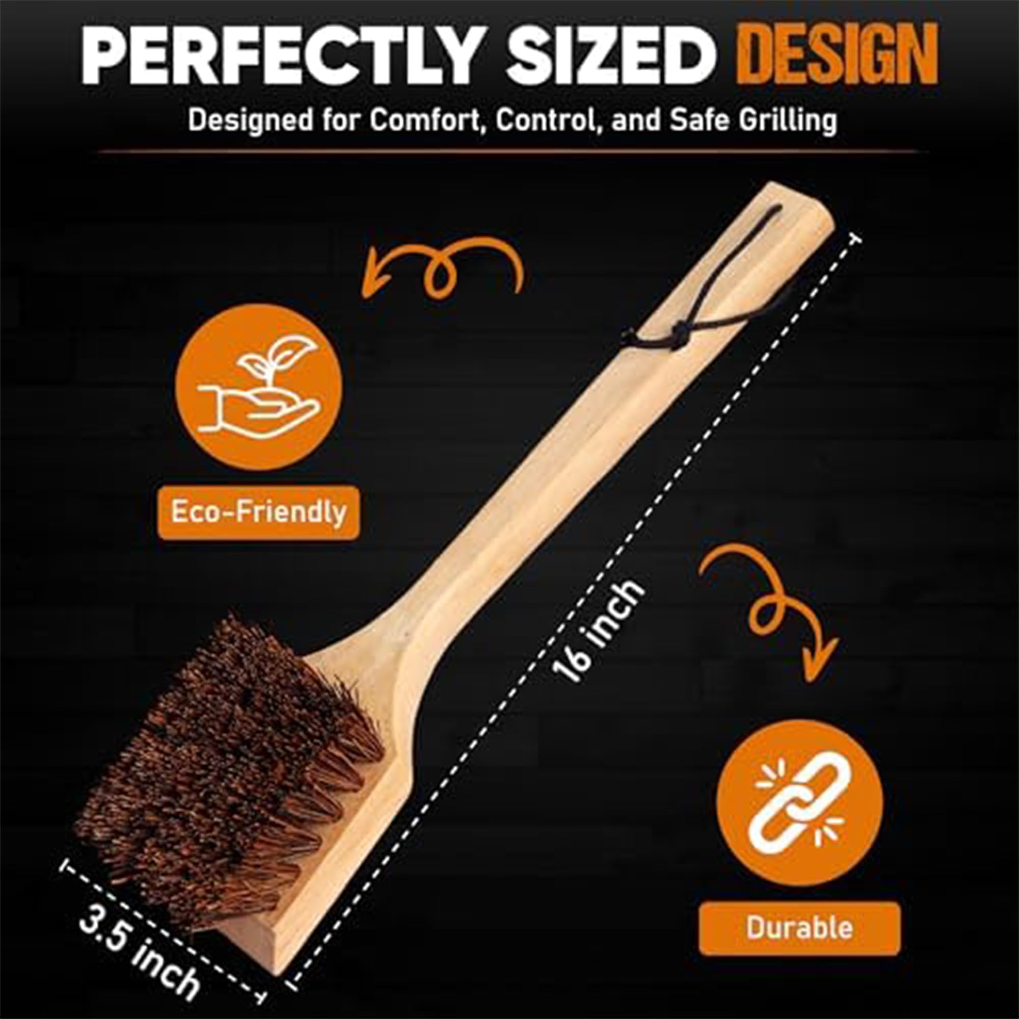 Naturolic wooden handle adds style and durable grip for long sessions