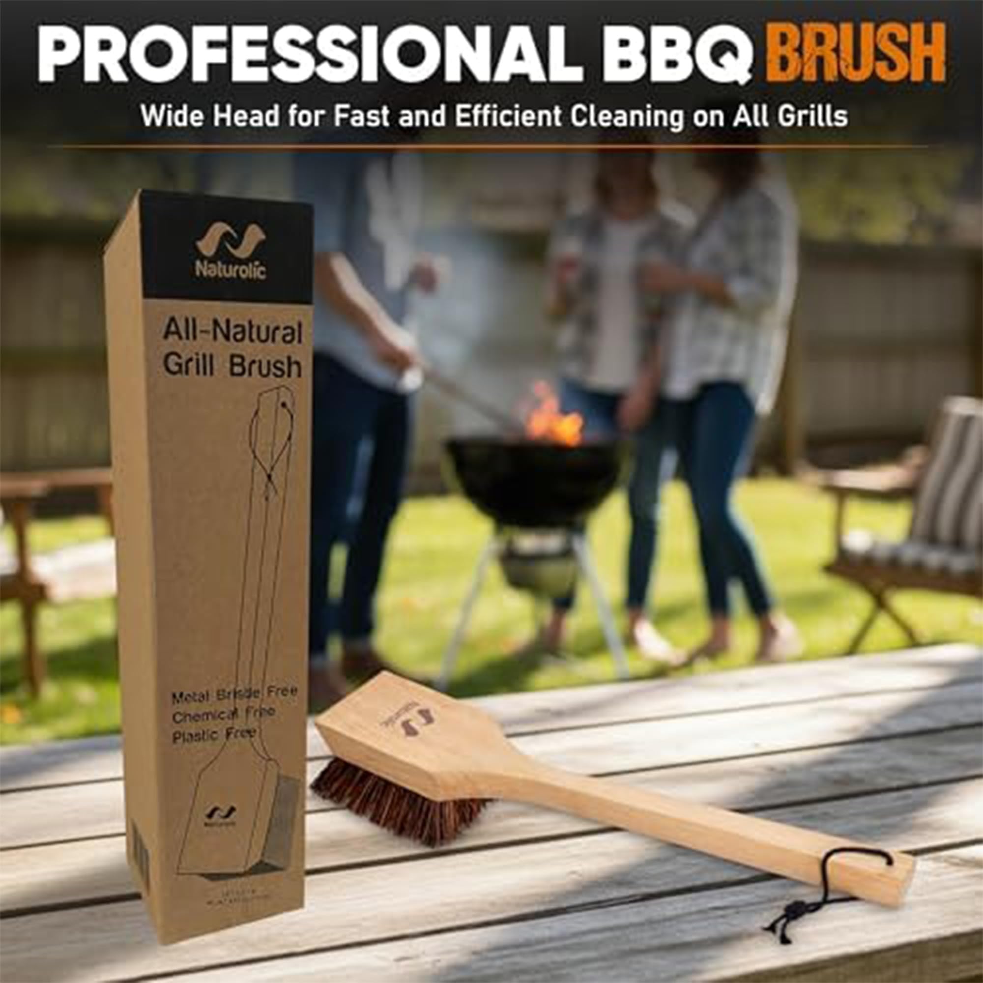 Naturolic clean grates after cooking with eco-friendly wooden tool