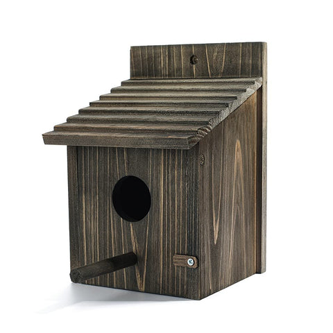 NATUREYLWL Weatherproof Bird House front view for durable outdoor nesting.
