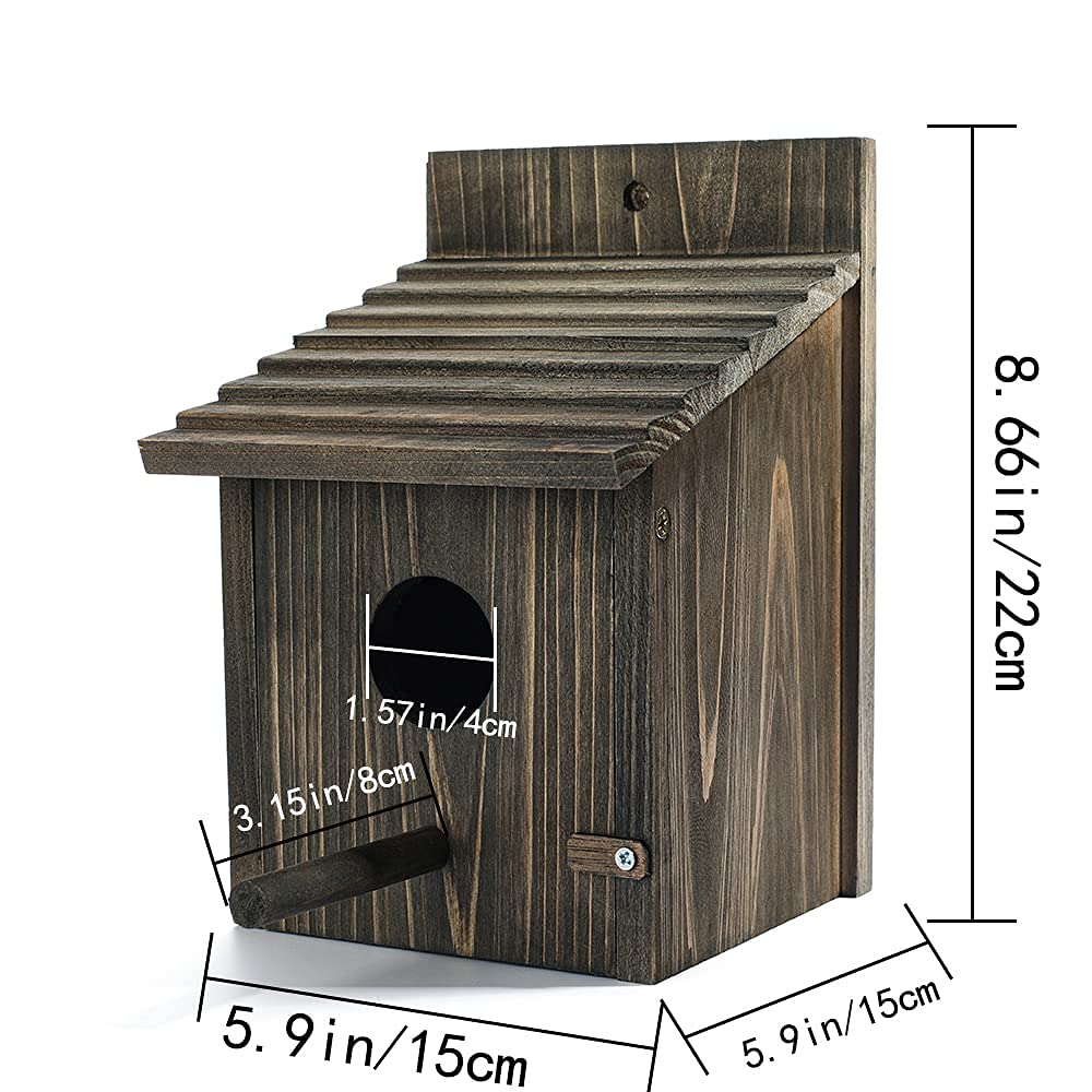 NATUREYLWL Weatherproof Bird House side cleaning door for easy maintenance.